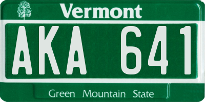VT license plate AKA641