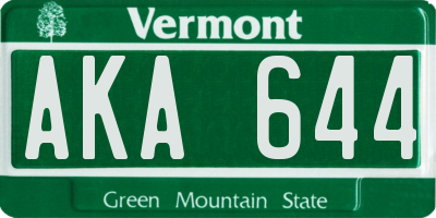 VT license plate AKA644