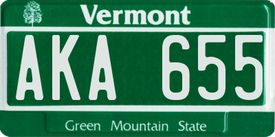 VT license plate AKA655