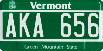 VT license plate AKA656