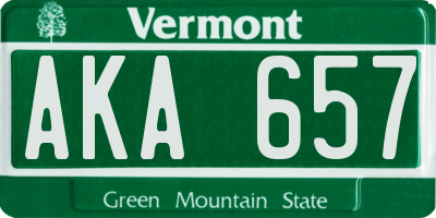 VT license plate AKA657