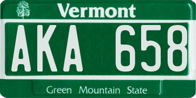 VT license plate AKA658