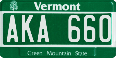 VT license plate AKA660