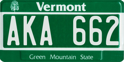 VT license plate AKA662