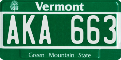 VT license plate AKA663