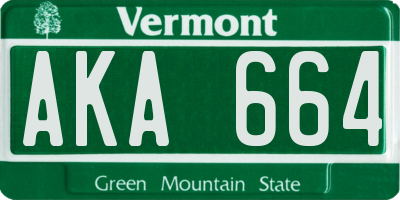 VT license plate AKA664