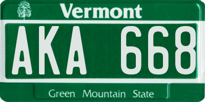 VT license plate AKA668