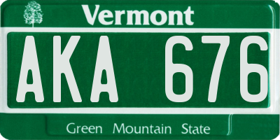 VT license plate AKA676