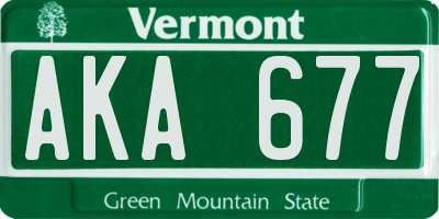 VT license plate AKA677