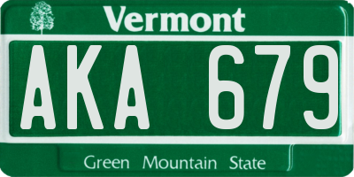 VT license plate AKA679