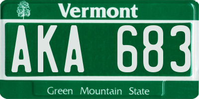 VT license plate AKA683