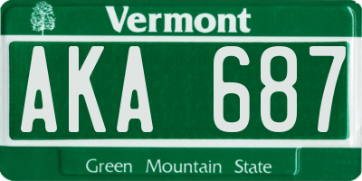 VT license plate AKA687