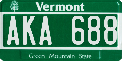 VT license plate AKA688