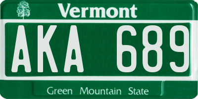 VT license plate AKA689
