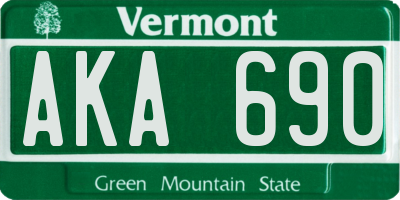 VT license plate AKA690