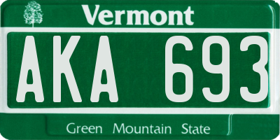 VT license plate AKA693