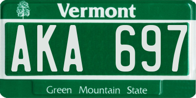 VT license plate AKA697