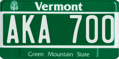 VT license plate AKA700