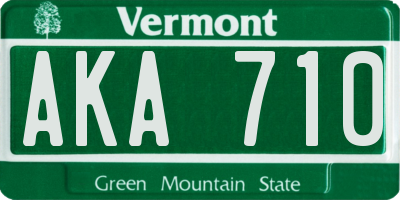VT license plate AKA710