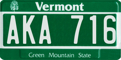 VT license plate AKA716