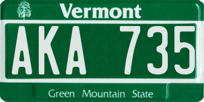 VT license plate AKA735