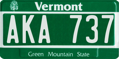 VT license plate AKA737