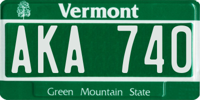 VT license plate AKA740