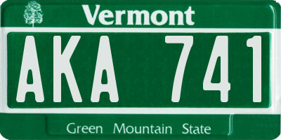 VT license plate AKA741