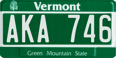 VT license plate AKA746