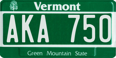 VT license plate AKA750