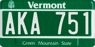 VT license plate AKA751