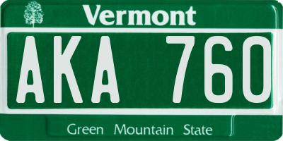 VT license plate AKA760