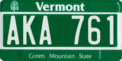 VT license plate AKA761