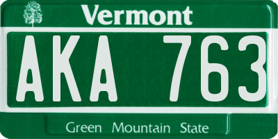 VT license plate AKA763