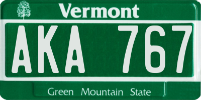 VT license plate AKA767