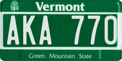 VT license plate AKA770