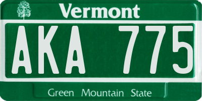 VT license plate AKA775