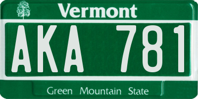 VT license plate AKA781