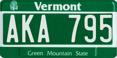 VT license plate AKA795