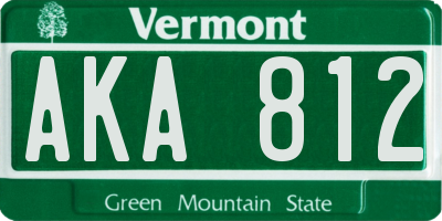 VT license plate AKA812