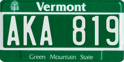 VT license plate AKA819