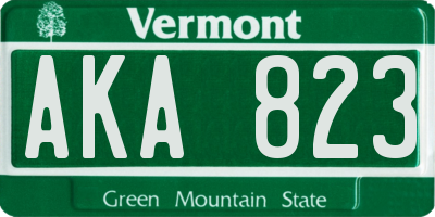 VT license plate AKA823