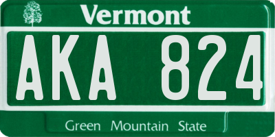 VT license plate AKA824