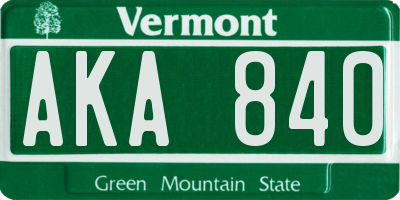 VT license plate AKA840