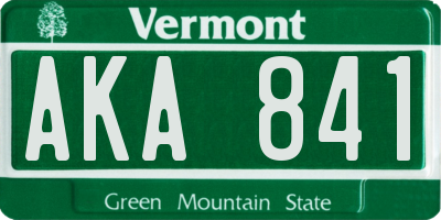 VT license plate AKA841