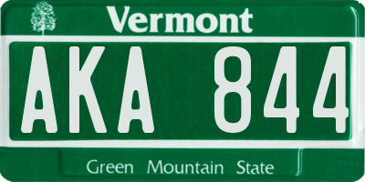 VT license plate AKA844