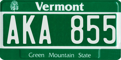 VT license plate AKA855