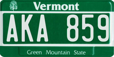 VT license plate AKA859