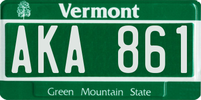 VT license plate AKA861