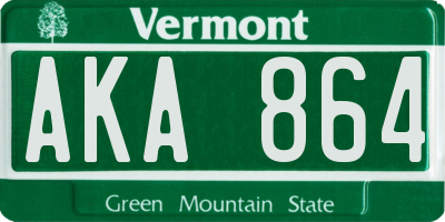VT license plate AKA864